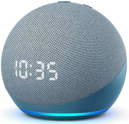 Echo Dot 4ª geração com relógio